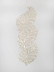 1入組鏤空樹葉形狀餐墊 - 金色 - 查看 3