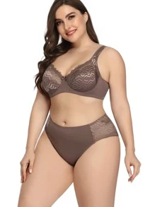 Set de lencería con encaje en contraste con aro