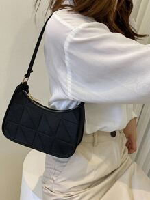 Túi vai màu trơn Thanh lịch - màu đen - Xem 4