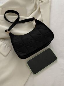 Túi vai màu trơn Thanh lịch - màu đen - Xem 5