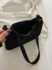 Túi vai màu trơn Thanh lịch - màu đen - Xem 6
