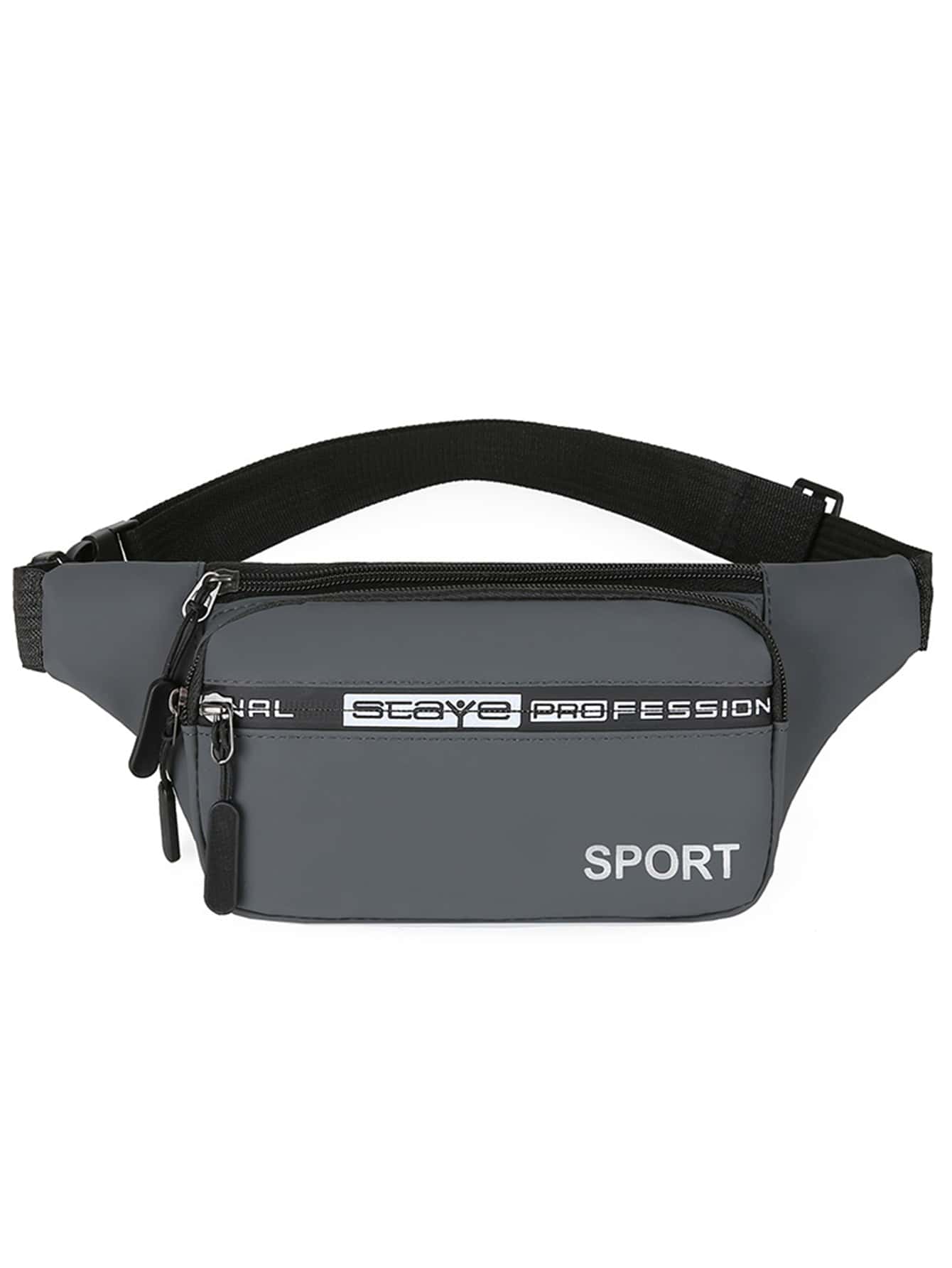 1pc Solid Color Nylon Fabric Zippered Closure Water-Resistant Stylish Casual Backpack, Multiple Pockets, Waist Bag Suitable For Everyday, Commuting, Cycling, Business - Grey - View 1