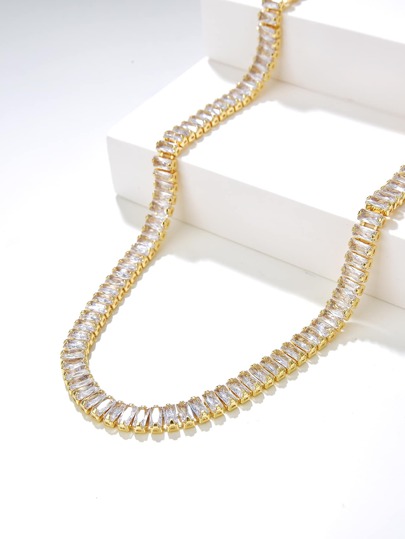 Cubic Zirconia Decor Necklace