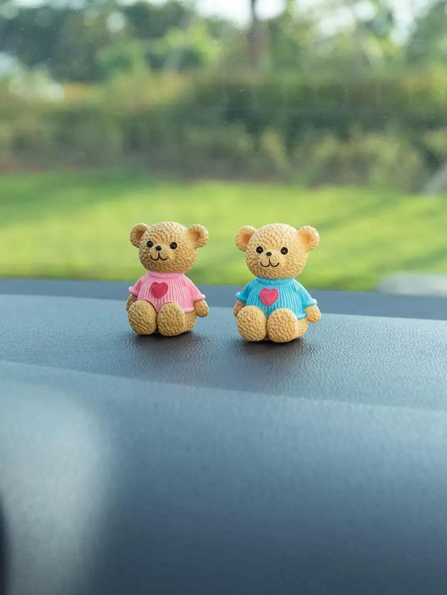 2 piezas Ornamento del coche con diseño de oso - Multicolor - Ver 1