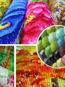 1件套塔圖案DIY無邊框水鑽繪畫