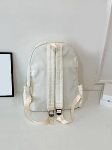 極簡風格功能背包 - 米色 - 查看 2