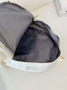 極簡風格功能背包 - 米色 - 查看 5