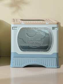 Foldable Cat Litter Box With Shovel - Baby Blue - View 5