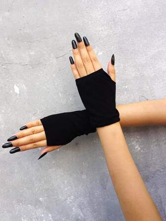 Solid Fingerless Gloves