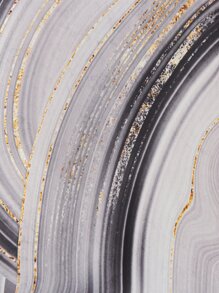 1pc Marble Print Stretchy Chair Slipcover, Modern Polyester Chair Dust Cover For Household - Multicolor - View 4