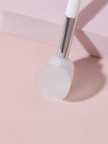 帶防塵套矽膠唇刷5支白色矽膠口紅蜜刷帶1支創意吸盤防塵套不易丟失化妝刷唇用具 - 白色 - 查看 3