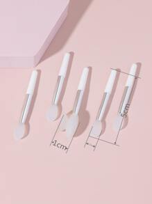 帶防塵套矽膠唇刷5支白色矽膠口紅蜜刷帶1支創意吸盤防塵套不易丟失化妝刷唇用具 - 白色 - 查看 5