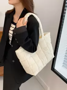 轻便商务休闲便携大容量绗缝手提包，适合白领、教师、青少年女性、大学生，可用于返校、教师节、工作、商务旅行、郊游、书包等场合。大容量、便携，适合青少年女性、大学生，完美适用于办公室、大学、中学、高中、工作、商务、通勤、办公、文具书包，适合女性或学生，可装书籍、购物、返校用品等。防水、可折叠、经典休闲，适合青少年女性、大学生，是返校、开学第一天、小学、教师节礼物的理想之选。 - 米色 - 查看 3