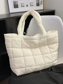 轻便商务休闲便携大容量绗缝手提包，适合白领、教师、青少年女性、大学生，可用于返校、教师节、工作、商务旅行、郊游、书包等场合。大容量、便携，适合青少年女性、大学生，完美适用于办公室、大学、中学、高中、工作、商务、通勤、办公、文具书包，适合女性或学生，可装书籍、购物、返校用品等。防水、可折叠、经典休闲，适合青少年女性、大学生，是返校、开学第一天、小学、教师节礼物的理想之选。 - 米色 - 查看 5