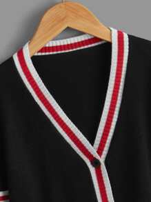 Boys Contrast Trim Cardigan - Black - View 3