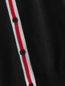 Boys Contrast Trim Cardigan - Black - View 4