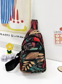 熱帶圖案耳機洞細節單肩包 - 彩色 - 查看 1