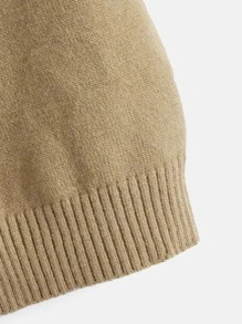 SHEIN Chaleco De Suéter De Punto Acanalado Para Niño Joven - Marrón Mocha - Ver 4