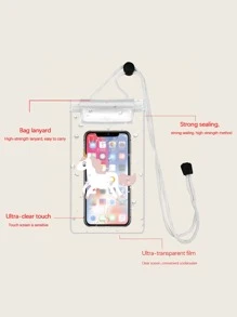 Cartoon Unicorn Pattern Clear Waterproof Phone Bag - White - View 3