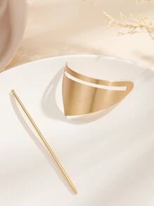 Tobogán de pelo de metal con palo - Dorado - Ver 4