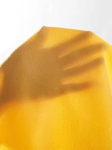 SHEIN Clasi 荷葉邊袖口素色直筒連衣裙 - 黃色 - 查看 6