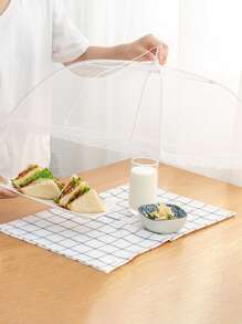 1pc Plain Food Cover - White - View 7