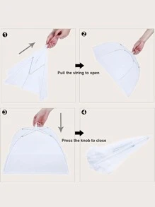 1pc Plain Food Cover - White - View 3