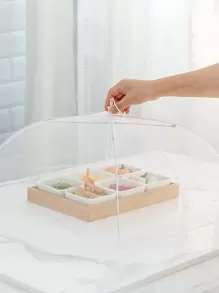 1pc Plain Food Cover - White - View 1