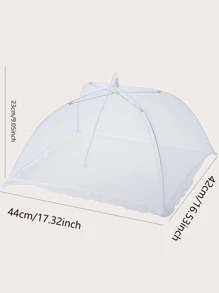 1pc Plain Food Cover - White - View 2