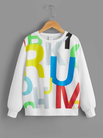 SHEIN Boys Letter Graphic Pullover