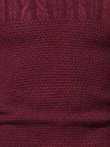 Manfinity Men Round Neck Cable Knit Jumper - Burgundy - View 5