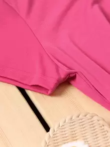 INAWLY Slogan Graphic Tee Made In The 80's Graphic Tees Women Tops - Hot Pink - View 4