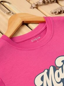 INAWLY Slogan Graphic Tee Made In The 80's Graphic Tees Women Tops - Hot Pink - View 3