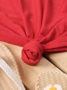 SHEIN LUNE Slogan Áo thun cổ tròn có họa tiết được sản xuất từ những năm 80 - Đỏ - Xem 5