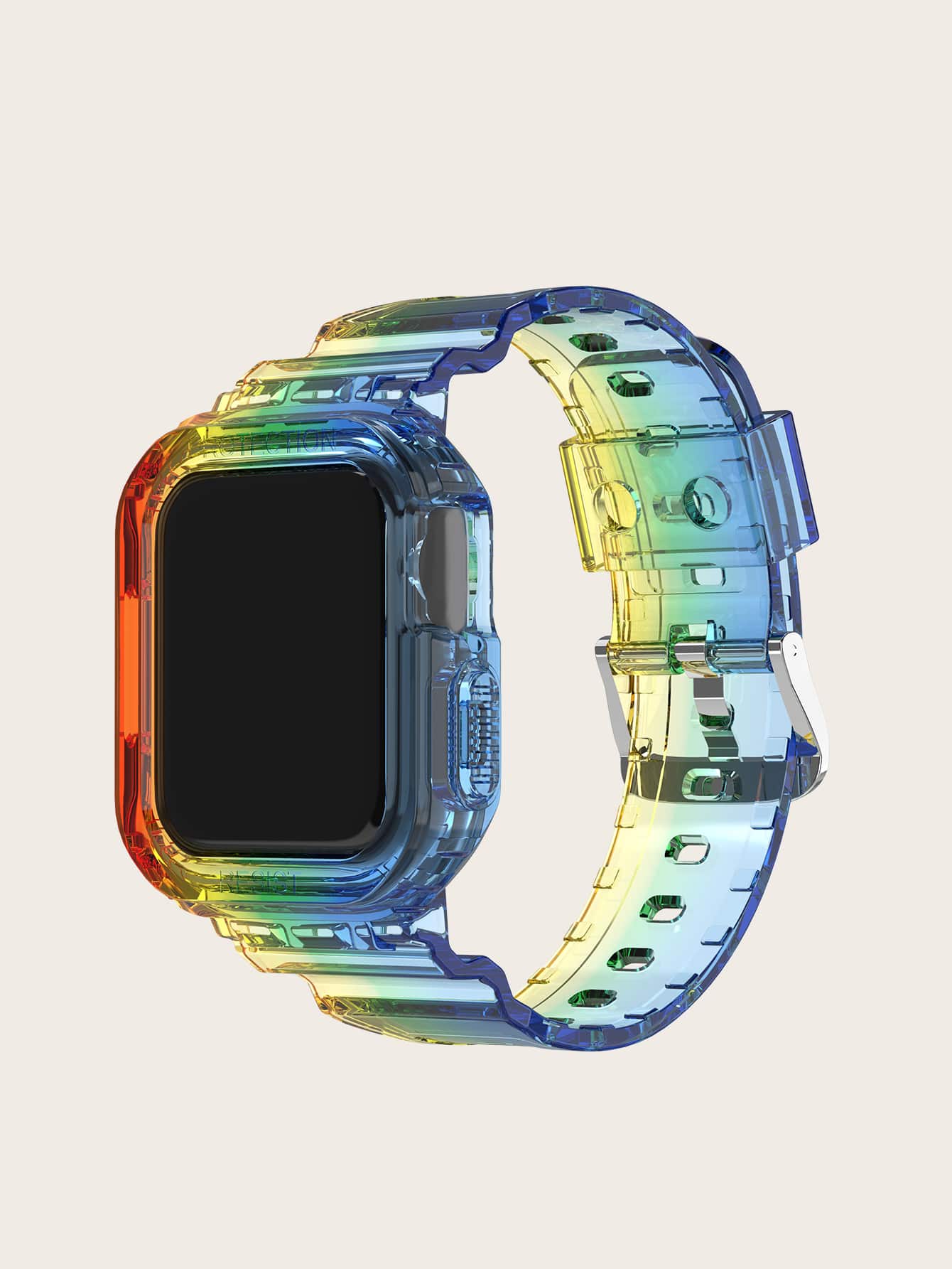 1入組TPR聚氨酯透明和耐用保護套帶,適用於Apple Watch系列4/5/6/7