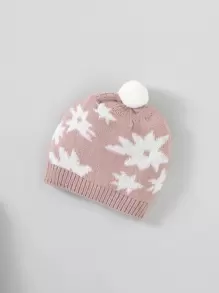 Baby Girls' Flower Pattern Sweater Jumpsuit - Pink - View 3