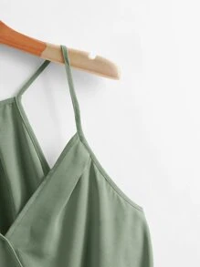 SHEIN VCAY Wrap Front Cami Top - Army Green - View 5