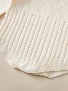 Baby Puff Sleeve Knit Bodysuit - Beige - View 3