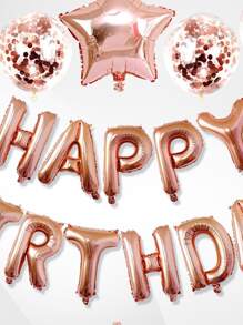 13pcs Birthday Party Decorative Balloon Set, Rose Gold Background Decor For Birthday Party - Rose Gold - View 2