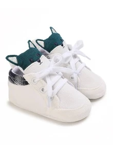 0-1 Years Old Infant Boy Casual Sports Shoes, White Infant Toddler Shoes - White - View 4