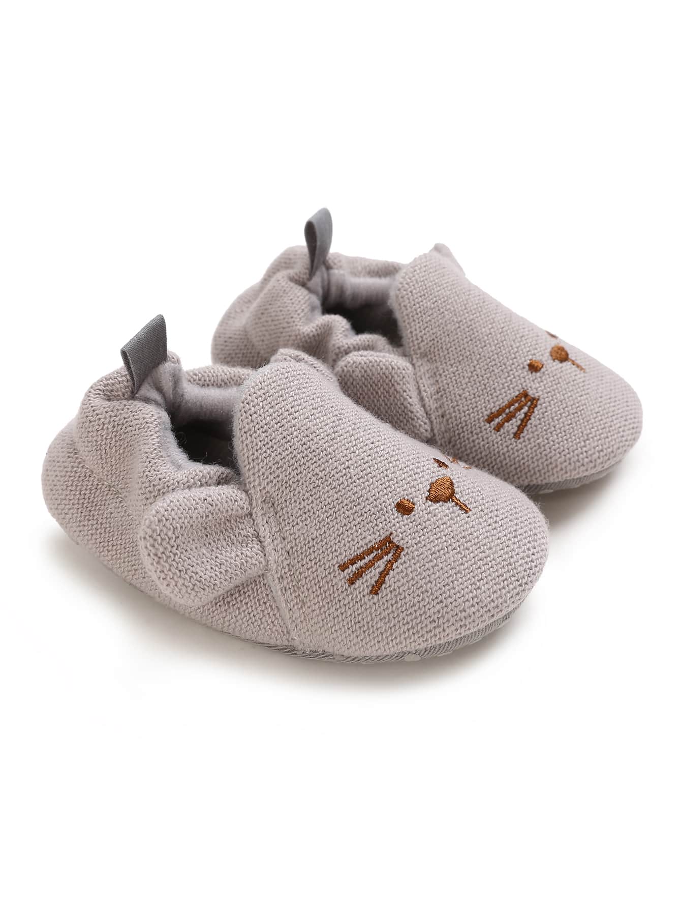 Bebé Zapatillas planas con diseño de dibujos animados - Gris - Ver 1