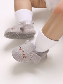 Bebé Zapatillas planas con diseño de dibujos animados - Gris - Ver 4