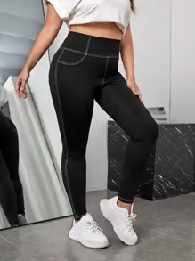 SHEIN EZwear Legging taille haute à surpiqûres