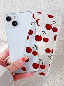 櫻桃印花透明手機殼相容於 iPhone15/15Plus/15Pro/15Promax - 彩色 - 查看 2