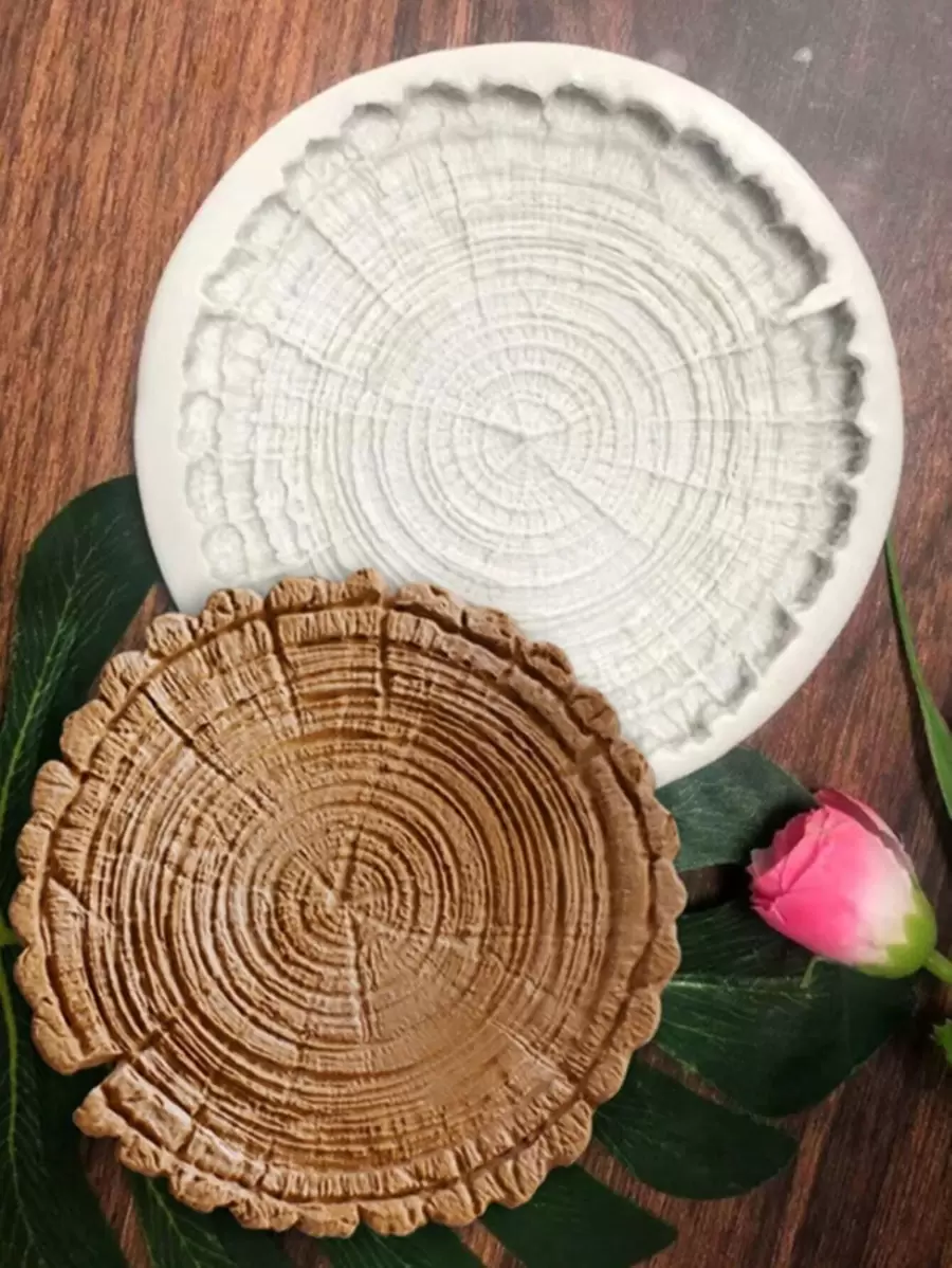 1pc Silicone Mold, Light Grey Tree Stump Design DIY Silicone Mold For DIY - Light Grey - View 1