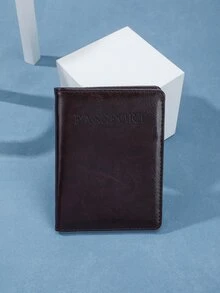 Letter Detail Passport Case - Rust Brown - View 3