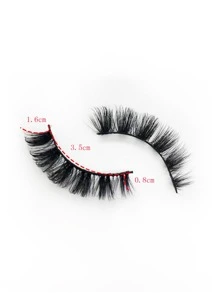 1pair Separated False Eyelashes - Black - View 3