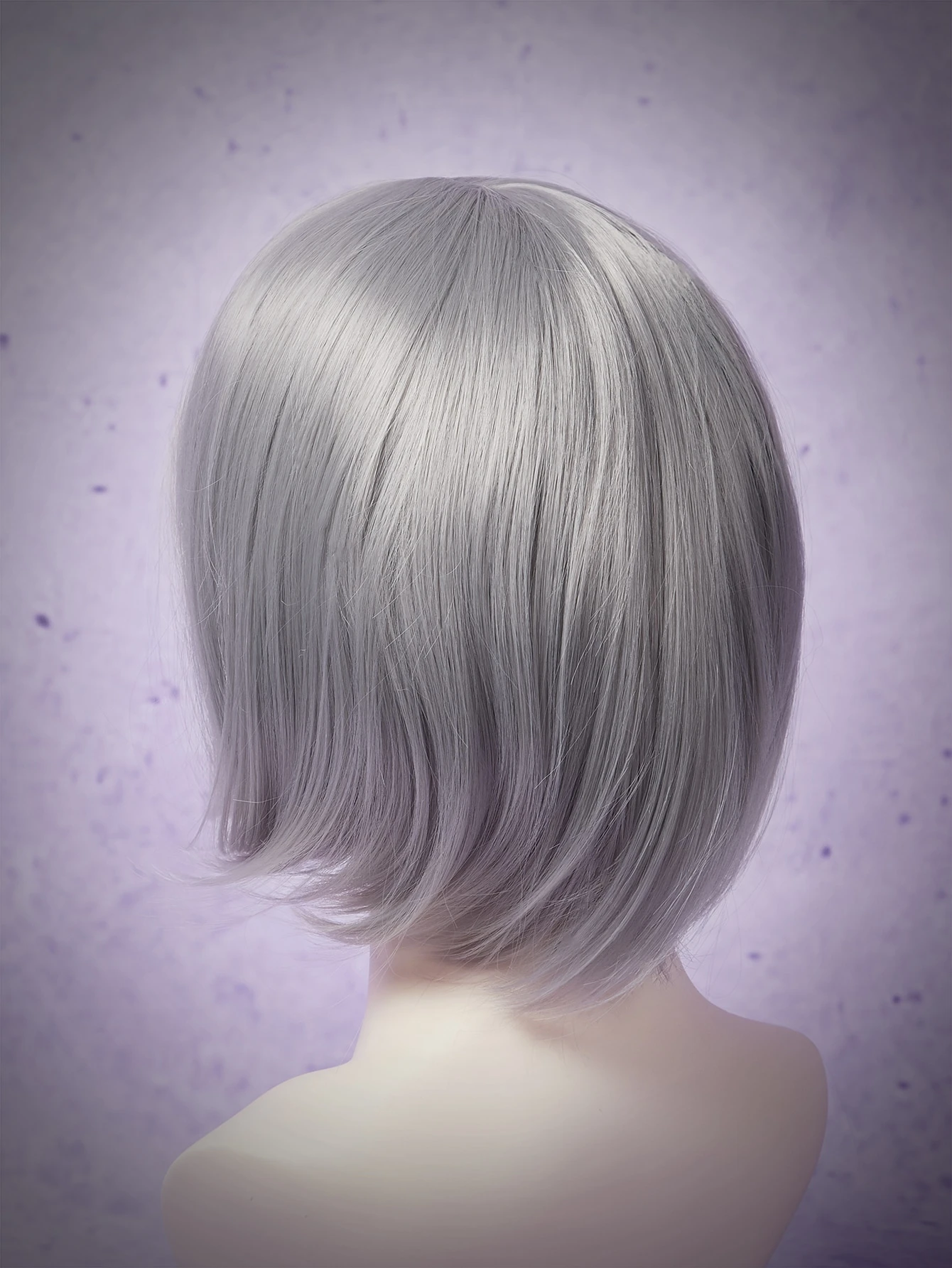 Miniatura 2 de Goth Peluca sintética medio recto con tupe Gris Claro