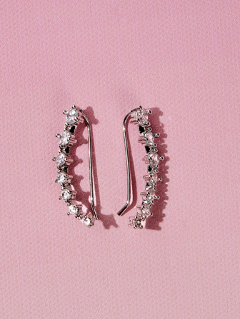Rhinestone Decor Ear Climbers