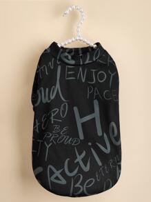 1pc Letter Graphic Pet Tee - Black - View 3